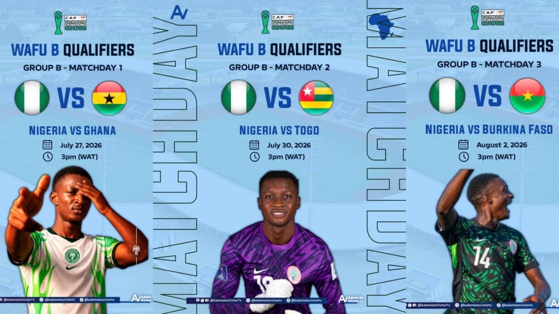 Flying Eagles Launch Redemption Mission in WAFU B U20 Boys Cup Against Ghana – Targeting U20 AFCON & FIFA U20 World Cup (See Fixtures)