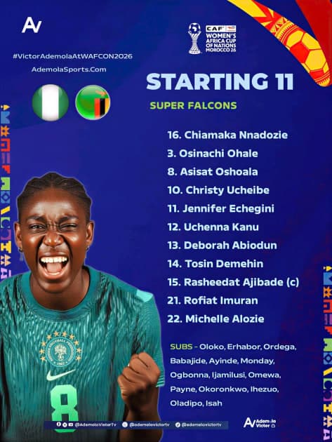 Okoronkwo benched, Oshoala starts as Justin Madugu shuffles Super Falcons XI for Zambia clash